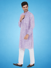 Purple Colour Khadi Kurta